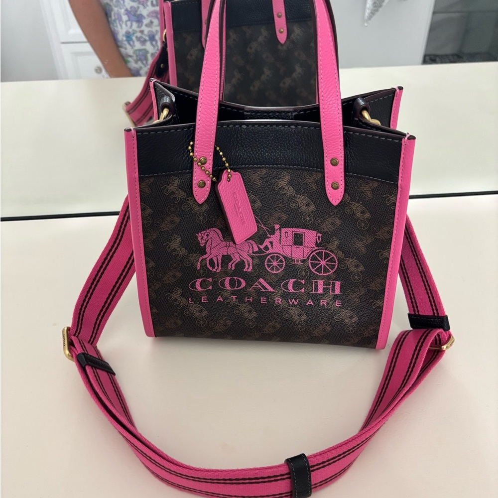 Coach Pink and Brown Tote Bag